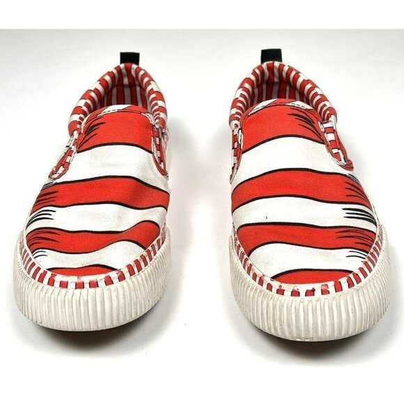 SKECHERS Womens US 5.5 Red/White DR. SEUSS Cat in the Hat Slip-On SNEAKERS EUC - Picture 3 of 6